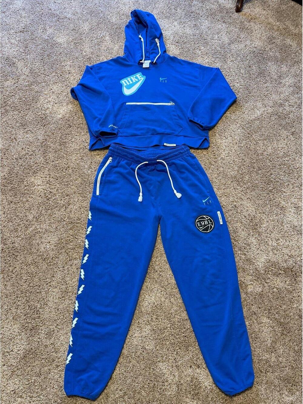 Women  Nike Fly blue EYBL full sweatsuit (Large) Baksetball